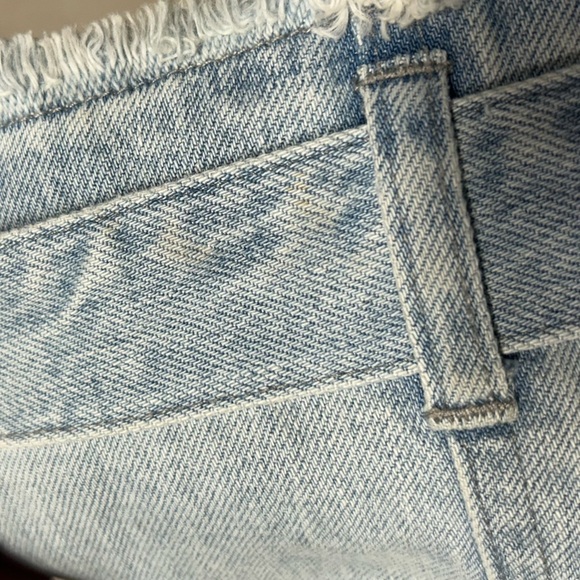 Pistola Light Blue Denim Distressed Raw Hem High Rise Shorts Size 27 - Picture 4 of 5